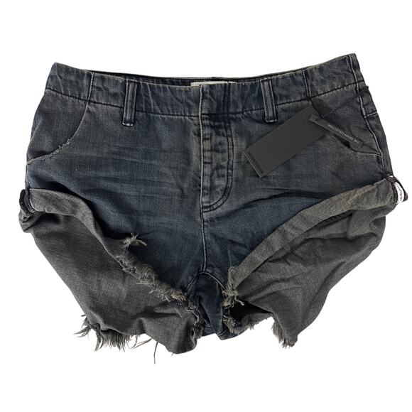 NEW NWT One Teaspoon Free People Sz 26/2 Shorts Fox Black Gray Sailors - Picture 1 of 7